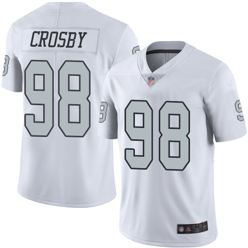 Men Oakland Raiders Limited White Maxx Crosby Jersey NFL Football #98 Rush Vapor Untouchable Jersey->oakland raiders->NFL Jersey